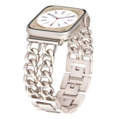 Bracelet à Double Chaîne pour Apple Watch - Acier Inoxydable - Argent — ECO · Smarty Paris 18e