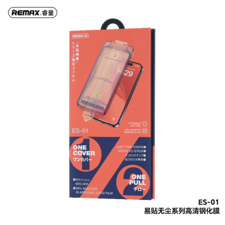 Film en verre trempé pour iPhone, facile à coller, anti-poussière, HD ES-01 REMAX — REMAX · Smarty Paris 18e