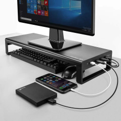 Support de Bureau Ordinateur aluminium avec HUB 4 USB 3.0 — ECO · Smarty Paris 18e