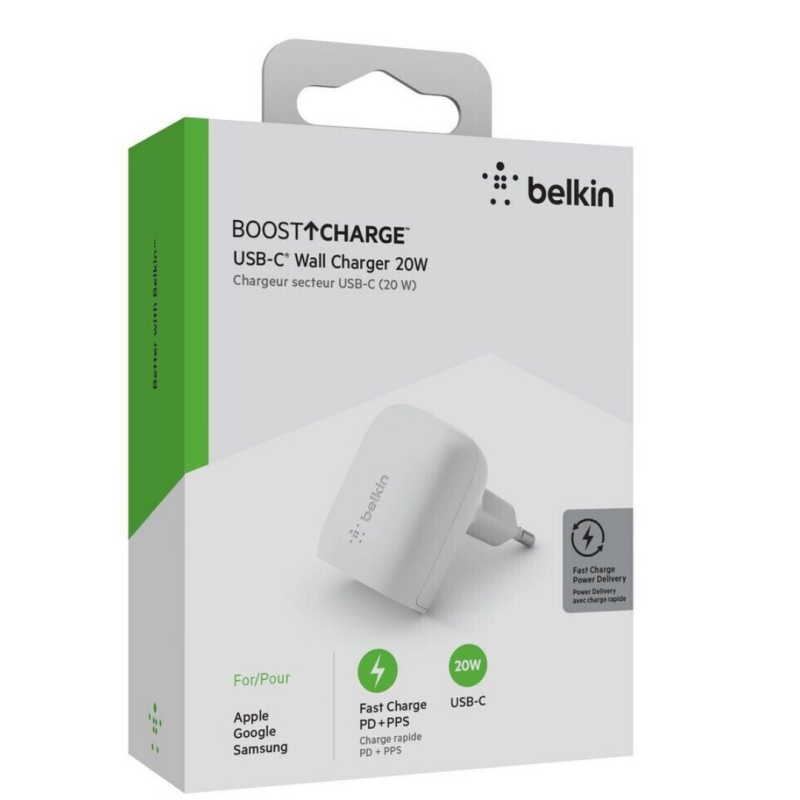 Adaptateur Secteur USB-C BELKIN BOOSTCHARGE 20W — Belkin · Smarty Paris 18e
