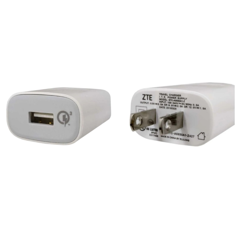 Adaptateur Secteur USB 5V-3A / 9V-2A / 12V-1.5A - ZTE STC-A5915A-Z - Prise US (VRAC) — Accessoire · Smarty Paris 18e