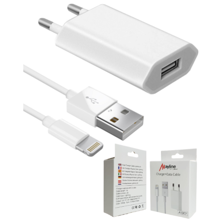 Kit Chargeur 5W Câble USB vers Lightning 1M (Mayline) — Mayline · Smarty Paris 18e