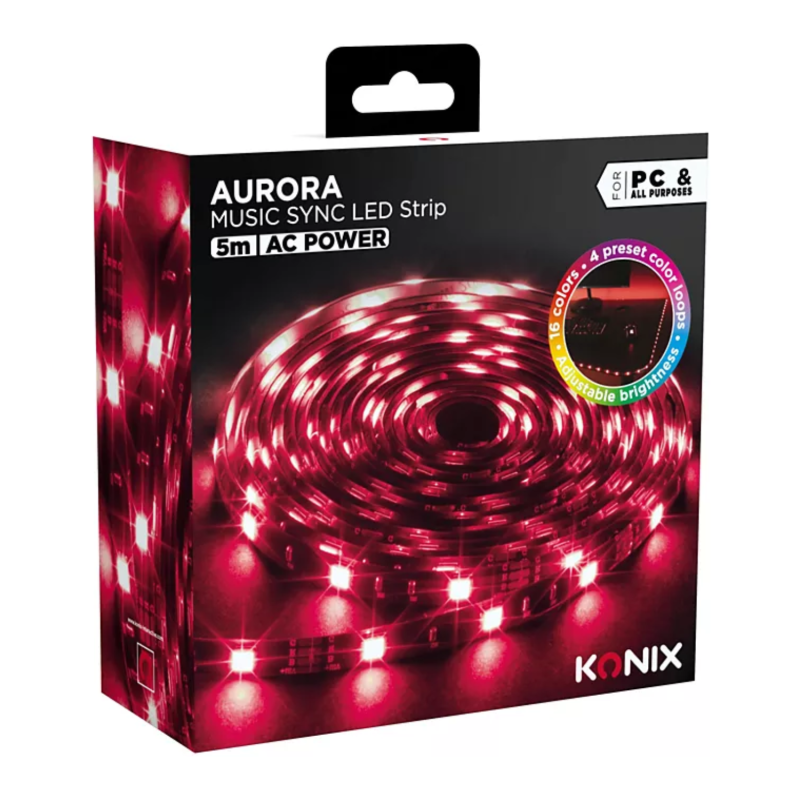 Bande Lumineuse Gaming Konix Aurora Music LED Strip 5m · Smarty Paris