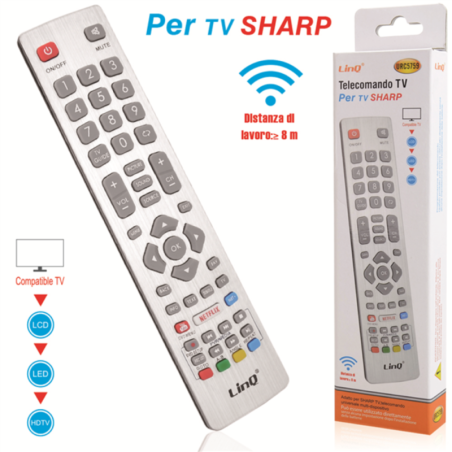 Télécommande Compatible pour SHARP TV - LinQ URC5759 - Blanc · Smarty Paris