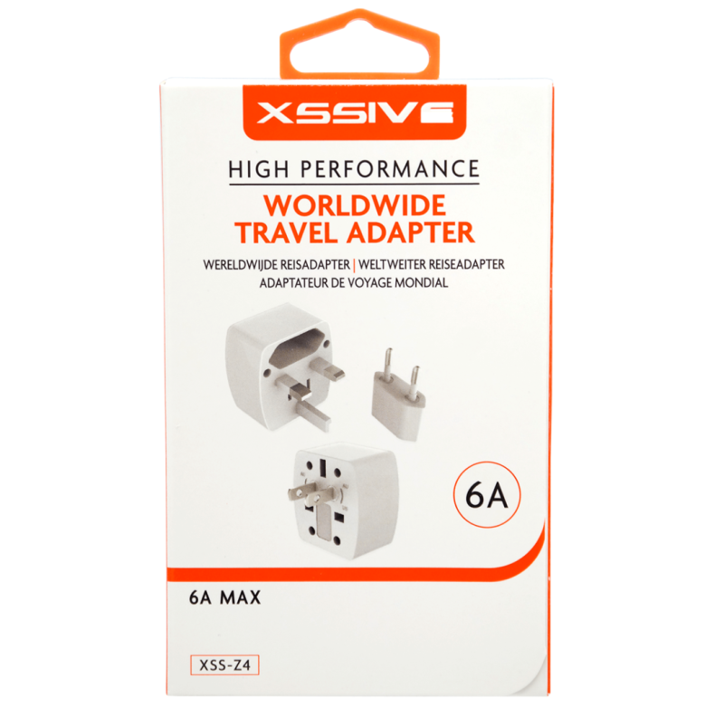 Adaptateur de Voyage Universel 6A XSSIVE XSS-Z4 — Accessoire · Smarty Paris 18e