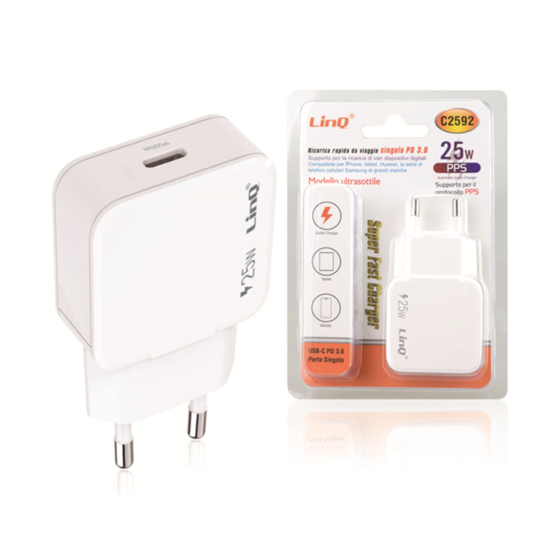 Adaptateur Secteur USB-C 25W - Chargeur Rapide LinQ C2592 — LinQ · Smarty Paris 18e