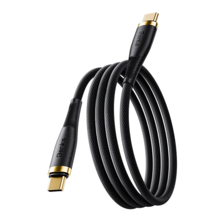 Câble Type-C / Type-C PowerWeave PD Benks 100W - 1M - Charge rapide et durabilité renforcée - Noir — Benks · Smarty Paris 18e
