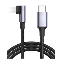 Câble USB-C/ Lightning Coudé 90 Degrés Nylon | Smarty Paris 