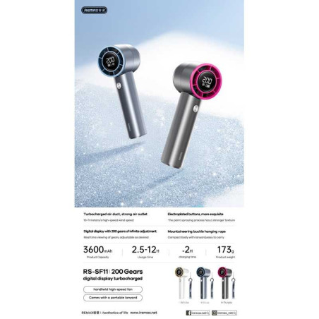 Ventilateur Portable Remax RS-SF11 - Violet · Smarty Paris