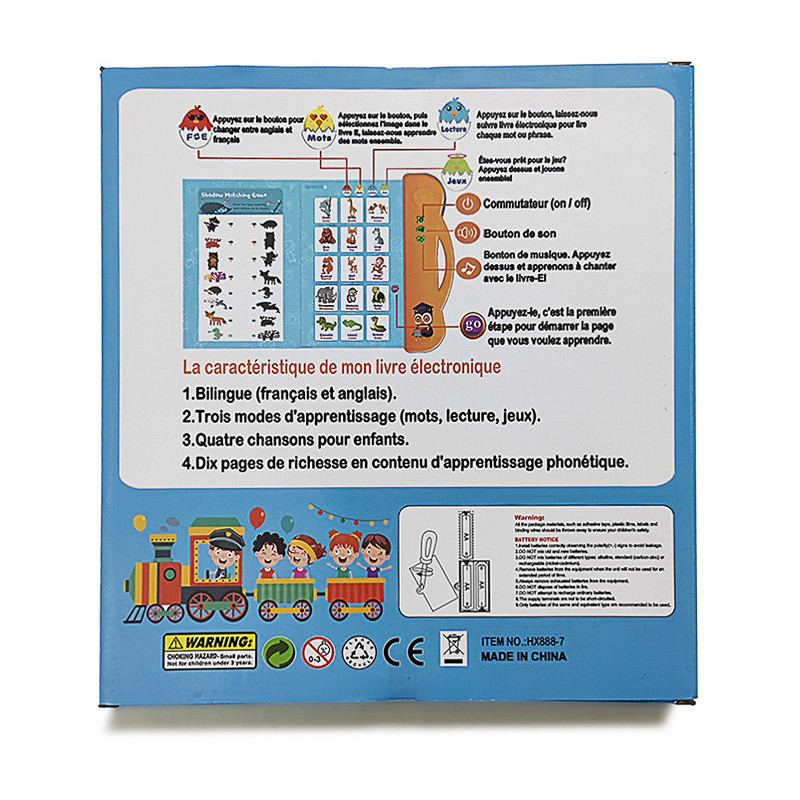 Livre interactif tactile – bilingue français-anglais – sonore – intelligent – jouet éducatif pour enfants · Smarty Paris