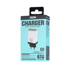 Chargeur Rapide Type-C + USB GaN 67W REMAX RP | Smarty Paris