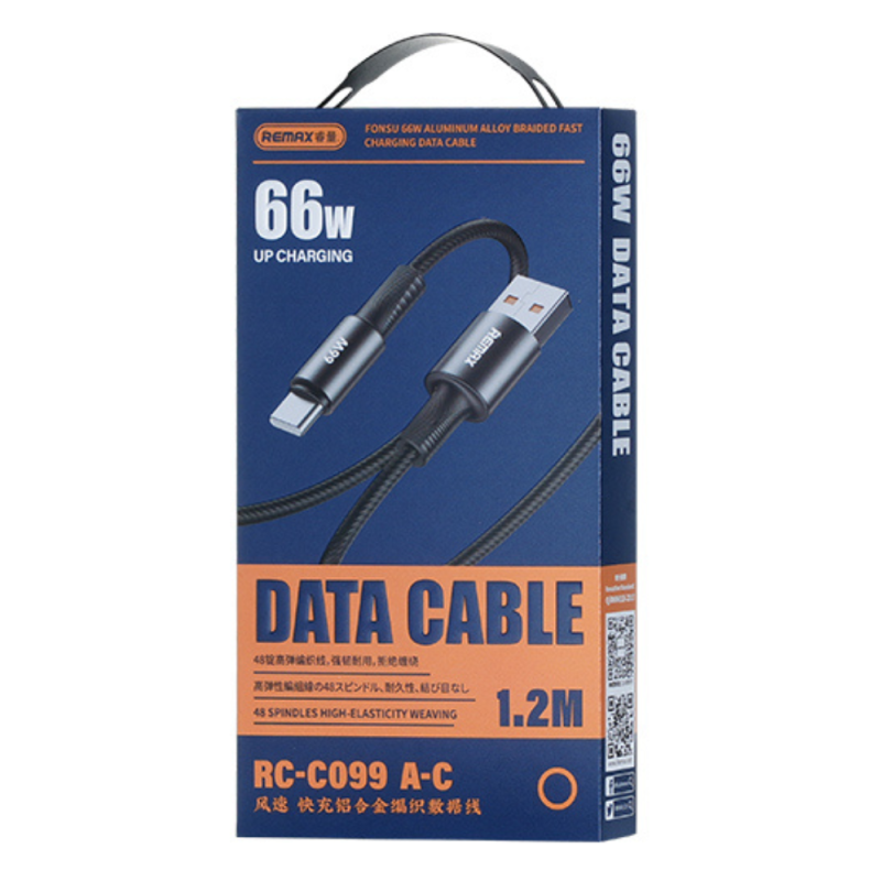Câble USB / USB-C en Alliage d'aluminium Tressé avec Charge Rapide 66W REMAX Série Fonsu RC-C099 - 1… — REMAX · Smarty Paris 18e