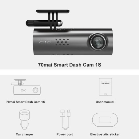 Caméra de Voiture 70mai Smart Dash Cam 1S avec capteur G à 3 axes et contrôle de stationnement