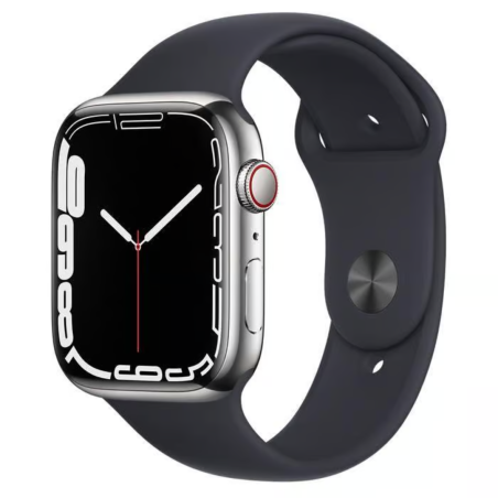 Apple Watch Series 7 Cellulaire 45mm Acier Inoxydable (Sans Bracelet et Accessoires) - Grade A