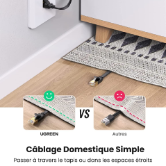 Câble Ethernet Plat Cat 7 U/FTP Lan UGREEN - 3M — Ugreen · Smarty Paris 18e