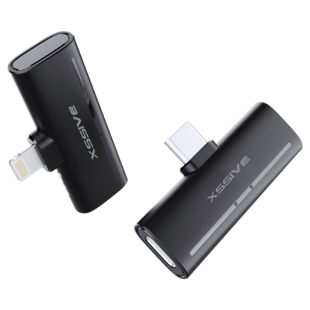 Ensemble de Microphone-Cravate sans fil Type-C/8-Pin Magnétique 21h Max Xssive XSS-MP03 — Accessoire