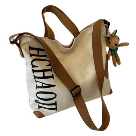 Sac à bandoulière en toile 41*34*11cm - Kaki | Smarty Paris 