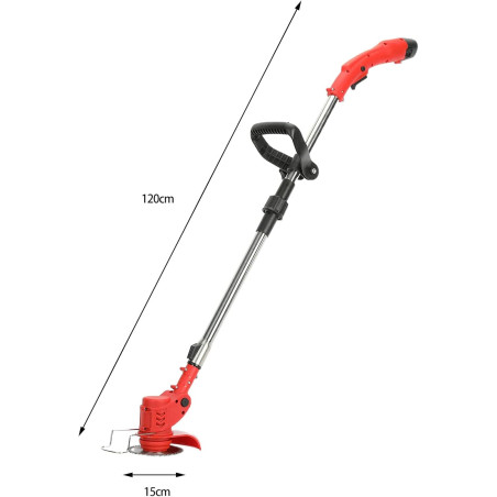 Débroussailleuse Électrique Lithium 12V avec 2 batteries et chargeur pour jardin, longueur réglable max 125 cm