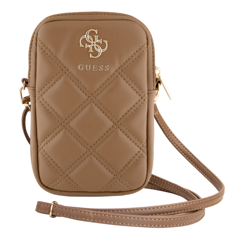 Pochette pour téléphone portable Zip PU Quilted 4G Guess GUWBZPSQSSGW – Marron — Accessoire · Smarty Paris 18e