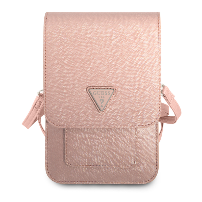 Pochette pour téléphone portable Saffiano Triangle Guess GUWBSATMPI – Rose — Accessoire · Smarty Paris 18e