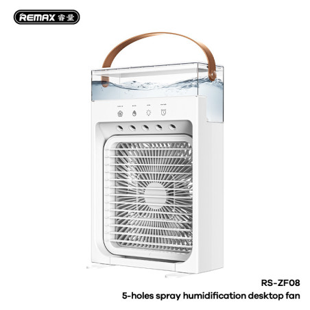 Ventilateur de Bureau à 5 trous avec Humidification par Pulvérisation REMAX RS-ZF08 - Blanc · Smarty Paris