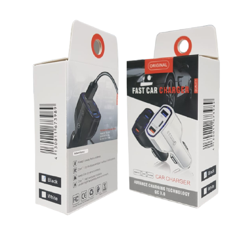 Chargeur Allume-Cigare Double USB + USB-C (Type C) 3.5A Fast Charge (Compatible) — ECO · Smarty Paris 18e