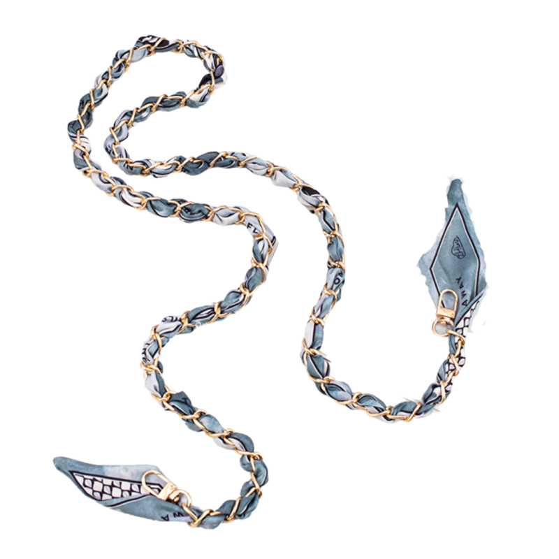 Collier de Coque de Téléphone avec Cordon Long Sangle Bandoulière - 115 CM - Bleu Brumeux — ECO · Smarty Paris 18e