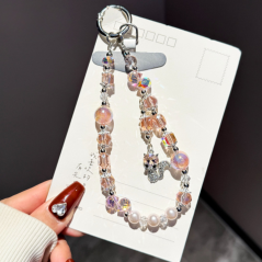 Lanière de Téléphone Portable Rose avec Porte | Smarty Paris