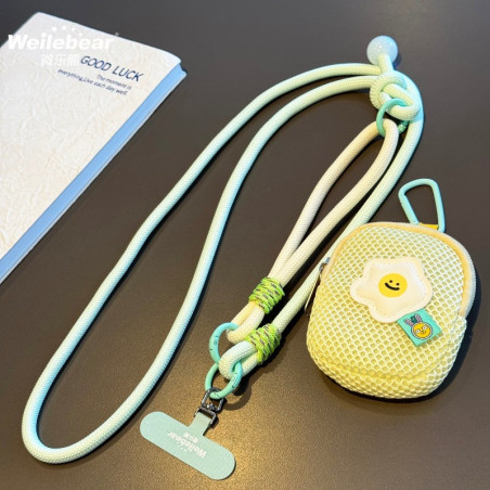 Collier Téléphone Cordon Long Tressé Bicolore | Smarty Paris