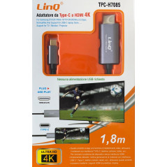 Adaptateur Type-C / HDMI 4K 1,8m LinQ TPC-HD7394 — LinQ · Smarty Paris 18e