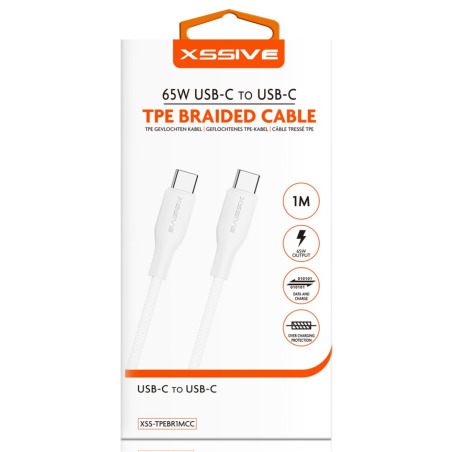 Câble USB-C/USB-C 1m XSSIVE XSS-TPEBR1MCC | Smarty Paris 18e