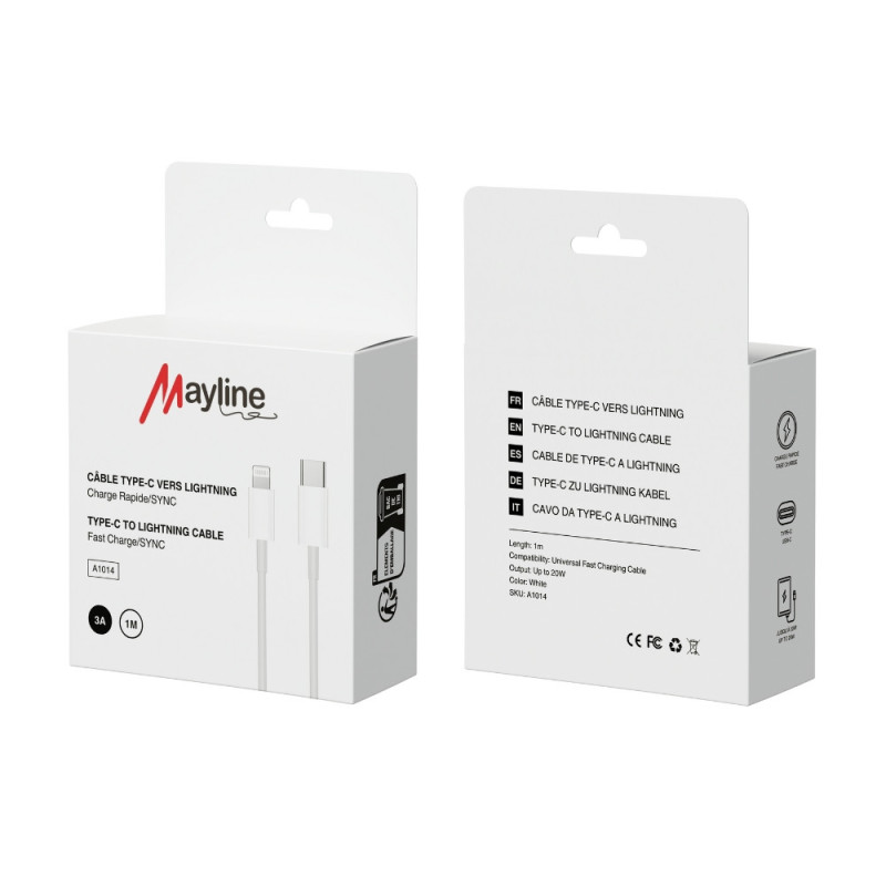 Câble Type-C vers Lightning 20W -1M (Mayline) — Mayline · Smarty Paris 18e