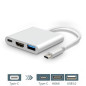 Hub Type-C 3 en 1 - HDMI 4K + Type-C + USB C 3.0 - Argenté — ECO · Smarty Paris 18e