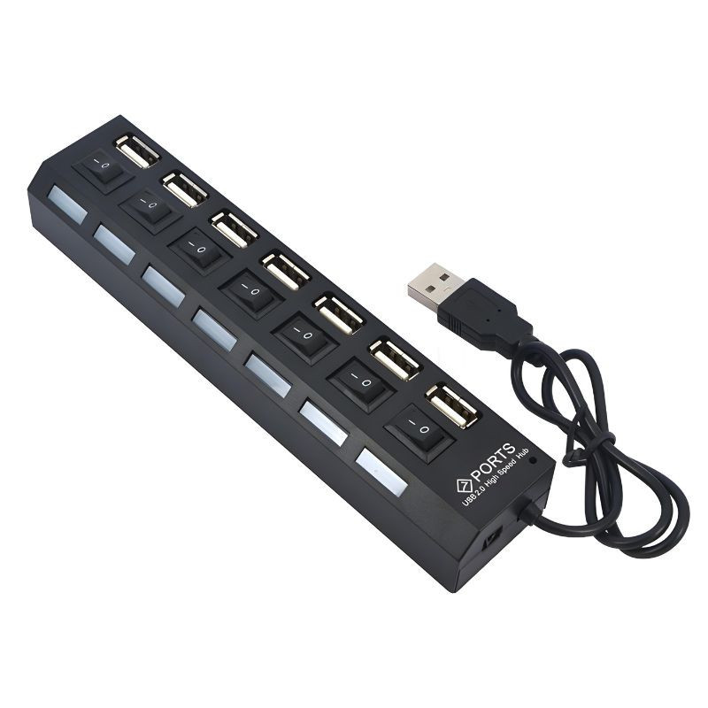 HUB USB 2.0 High Speed 7 Ports - Noir — ECO · Smarty Paris 18e