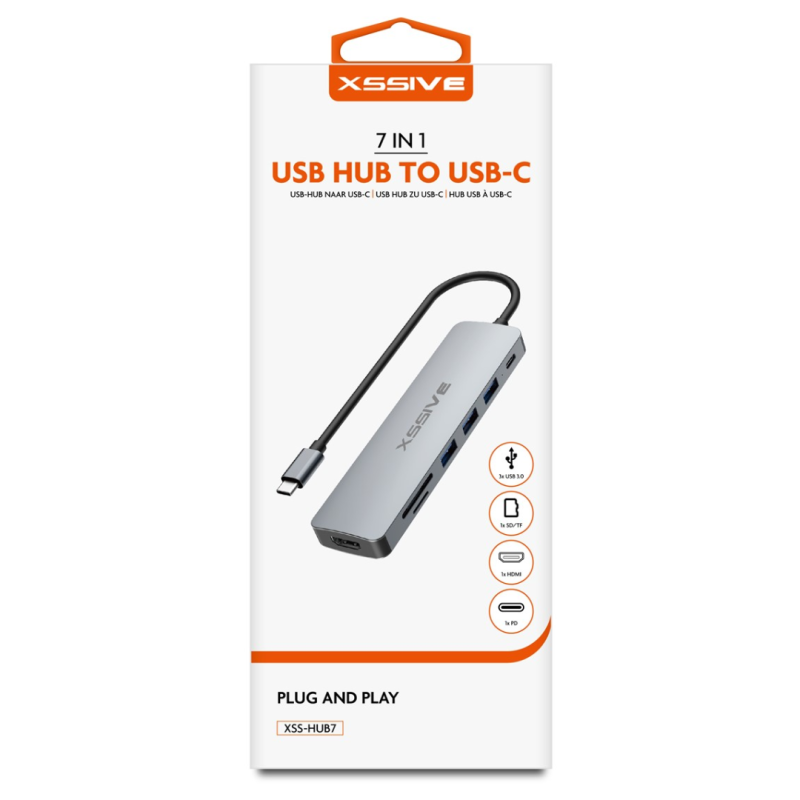 Adaptateur HUB USB-C XSSIVE XSS-HUB7 — Accessoire · Smarty Paris 18e
