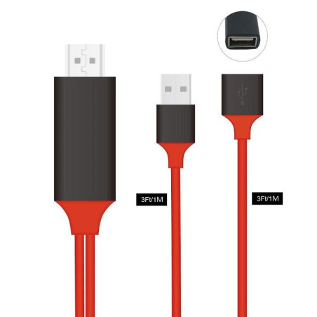 Câble adaptateur USB femelle vers HDMI pour Smartphone - 1M — ECO · Smarty Paris 18e