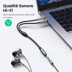 Câble Micro Casque Femelle / Double Jack 3,5mm Mâle - UGREEN 20899 — Ugreen · Smarty Paris 18e