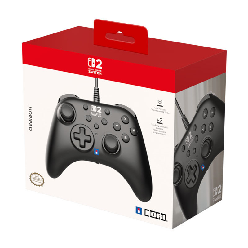 Manette filaire Hori Horipad Turbo Noir pour Nintendo Switch 2 · Smarty Paris