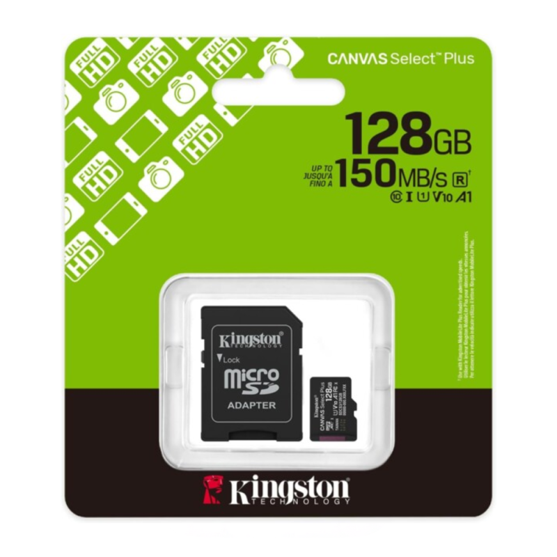 Carte mémoire microSD 128 Go Kingston Canvas Select Plus - SDCS3/128GB — Kingston · Smarty Paris 18e