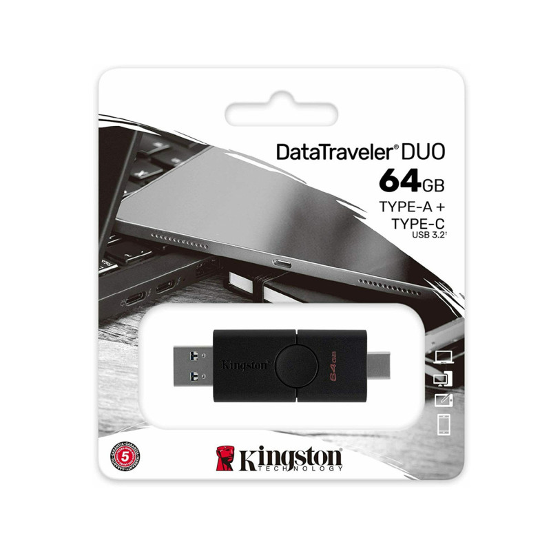 Clé USB Kingston DataTraveler DUO DTDE/64 Go - USB + USB-C (Type-C) (Origine) — Kingston · Smarty Paris 18e
