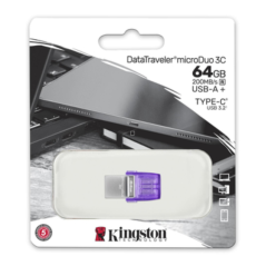 Clé USB Kingston DataTraveler microDuo 3C 64 Go USB + USB-C (Type-C) Violet — Kingston · Smarty Paris 18e · Smarty Paris