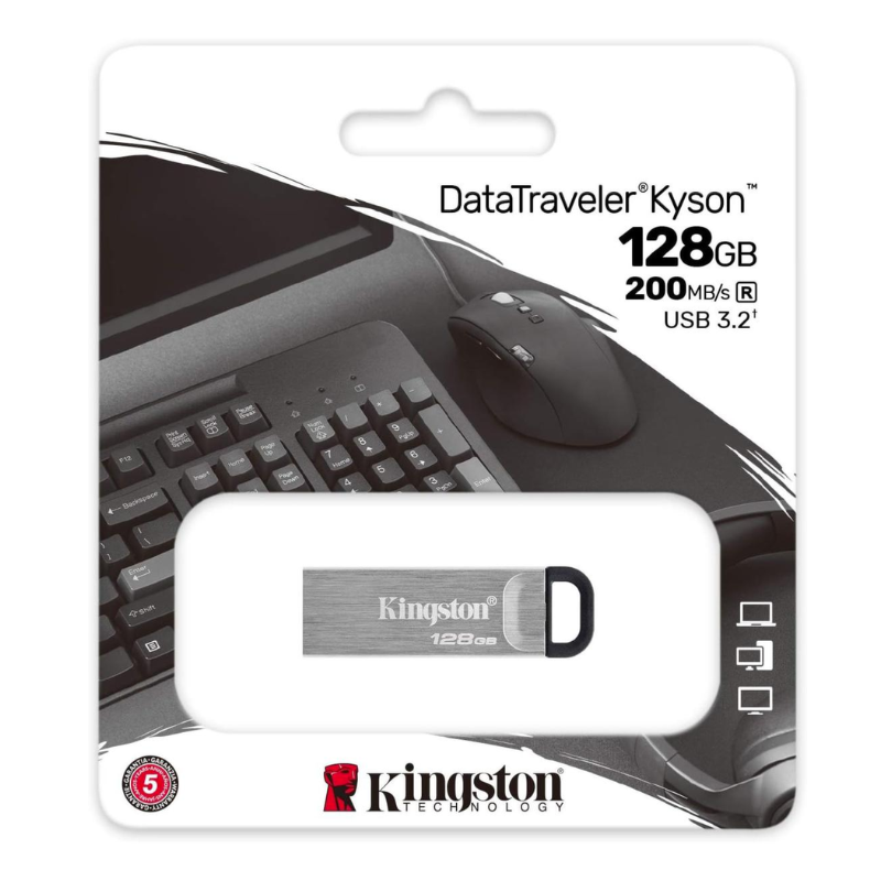 Clé USB Kingston DataTraveler USB-A 3.2 128 Go DTKN/128GB - Argent (Original) — Kingston · Smarty Paris 18e