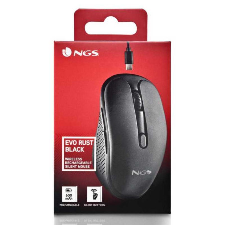 Wireless mouse NGS Evo Rust Black rechargeable – Black