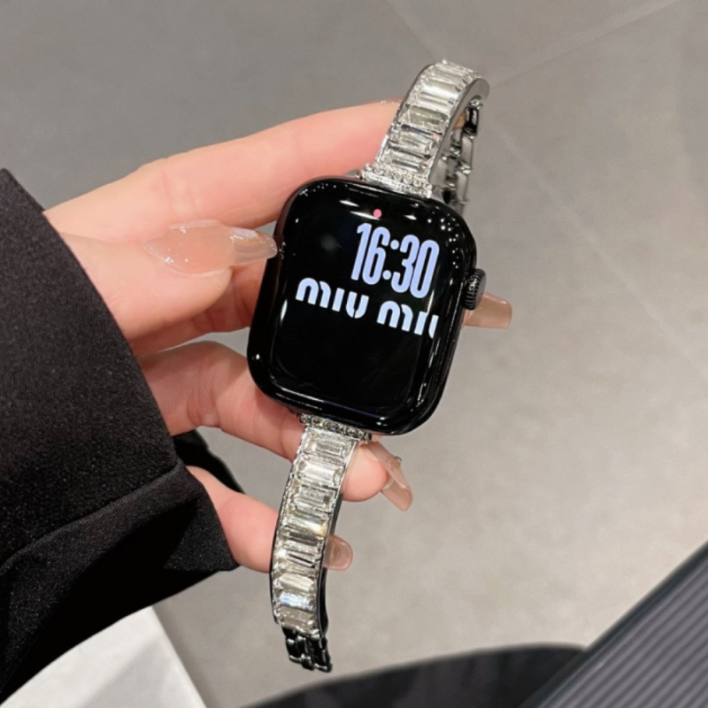 Bracelet en Diamant pour Apple Watch - Acier Inoxydable - Argent — ECO · Smarty Paris 18e