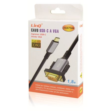 Câble USB-C vers VGA mâle LinQ VGA7144 — LinQ · Smarty Paris 18e
