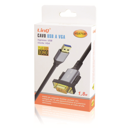 Câble USB vers VGA1.8M LinQ VGA7147 — LinQ · Smarty Paris 18e