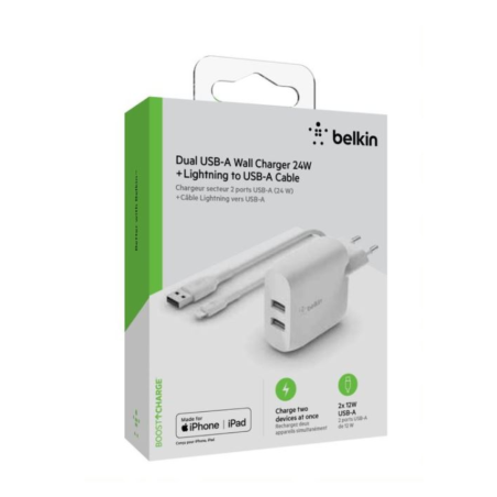 Kit Chargeur Lightning / 2 Ports USB-A + Câbl | Smarty Paris