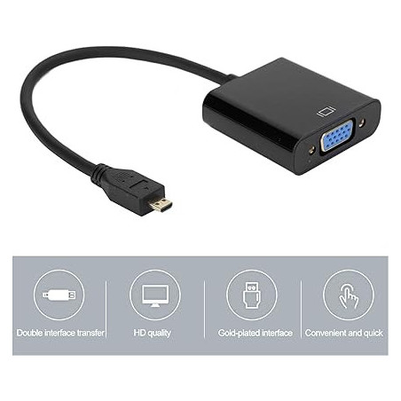 Adaptateur Micro HDMI/HDTV vers VGA - 25cm - Noir — ECO · Smarty Paris 18e