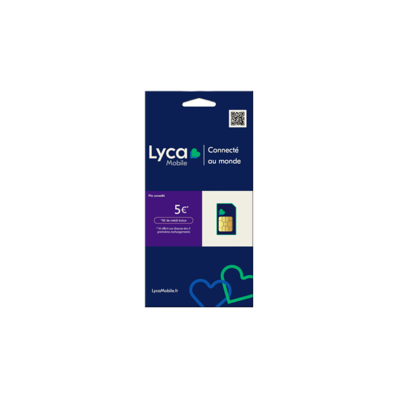 Carte SIM Prépayée Lyca mobile 0€ de Crédit Inclus — Reconditionné Garanti 12 mois · Smarty Paris