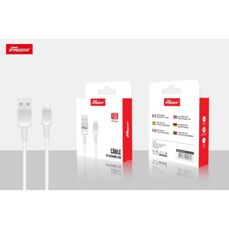 Lightning Cable FASR FS-CA3I – USB-A, 2.4A, 1m, White